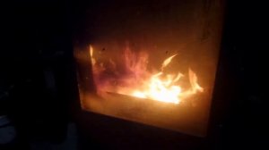 Топим банную печь отработкой