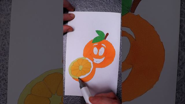 Апельсин. Рисунок. #shorts смотреть онлайн