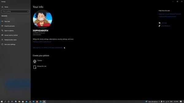 How to remove Microsoft account from Microsoft Edge