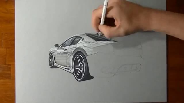 Очень круто рисует Мaserati GT смотреть онлайн