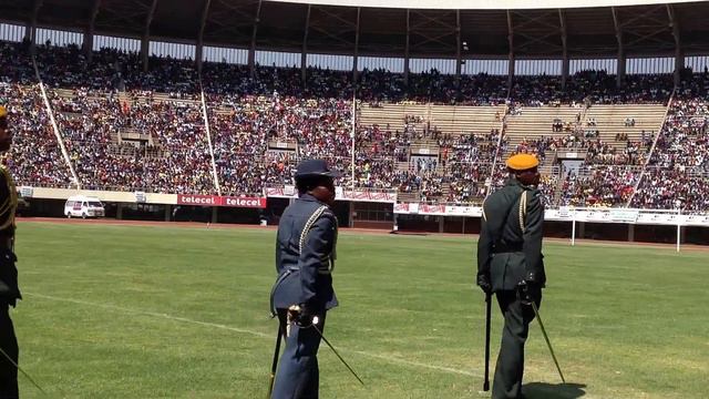 Zimbabwe Defence Forces (Zimbabwe Army) Best Mass Display Past President Robert Mugabe.