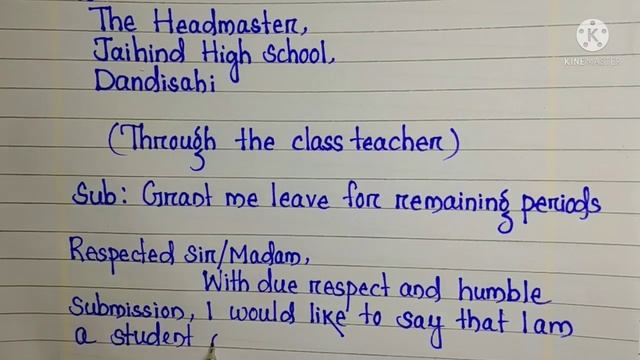 application to the headmaster for leave for remaining periods | Remaining period application смотреть онлайн