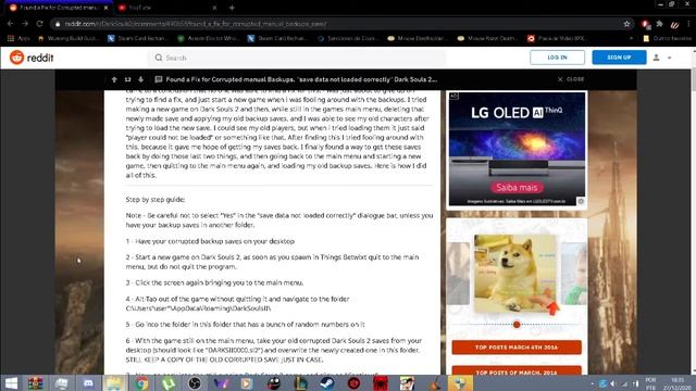 Erro com save dark souls 2 ( TUTORIAL ). save data not loaded correctly" Dark Souls 2 FIXED PC смотреть онлайн