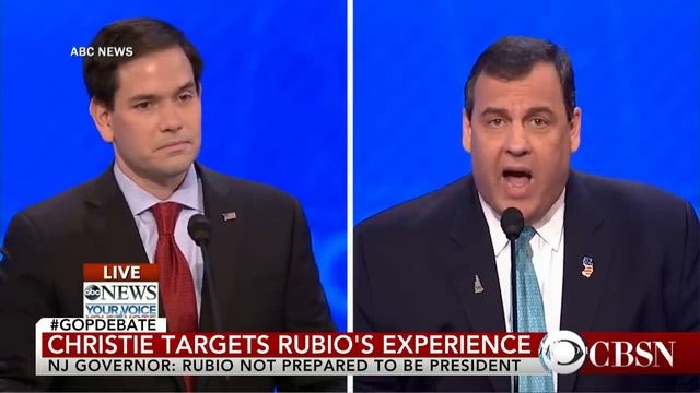 Chris Christie takes down Marco Rubio смотреть онлайн