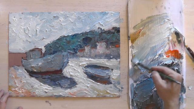 Пейзаж в контражуре/ Живопись акрилом смотреть онлайн