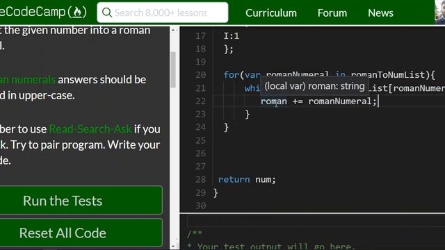 Free Code Camp - Roman Numeral Converter - SOLUTION !!! смотреть онлайн
