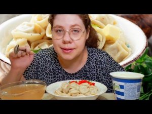 Мукбанг Пельмени с Бульоном/Купила советский телевизор
