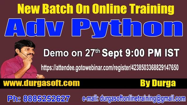 Advanced Python Online Training On 27th Sept @ 9:00 PM IST by Durga Sir смотреть онлайн
