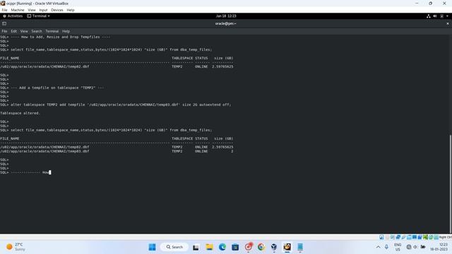 How To ? Add, Resize and Drop a Tempfile on Oracle DB смотреть онлайн