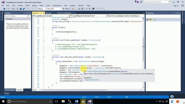 Part-4 Crystal Reports Tutorials Using Stored Procedures with and without Parameters. смотреть онлайн