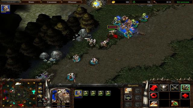 Warcraft 3, игра против игроков, 2 на 2, за орду (нас задавили скелетные драконы) смотреть онлайн