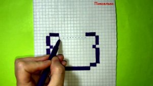 Как Рисовать Кавайного Котенка по Клеточкам ♥ Рисунки по Клеточкам