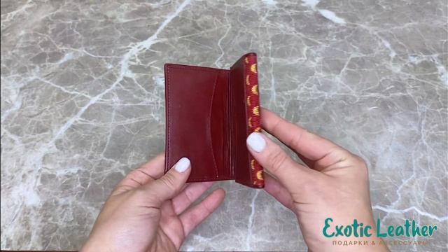 Стильная визитница для карт из натуральной кожи ската смотреть онлайн