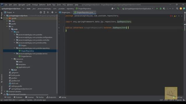 #CRUD API Part - 5 | Repository layer | SingersRepository | Java concepts by Jay tutorial | смотреть онлайн