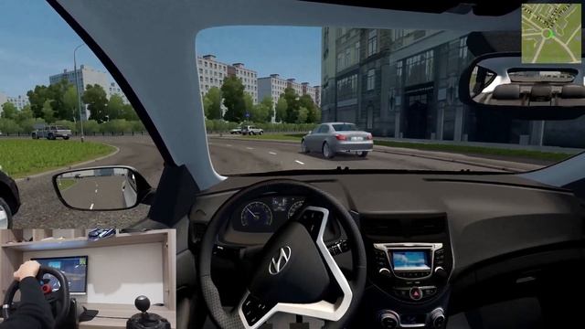 City Car Driving | Hyundai Solaris/Accent Blue Hatcback | Steering Wheel Cam смотреть онлайн