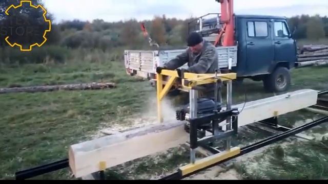 Шинная бензиновая пилорама 225 см3 7л.с. смотреть онлайн