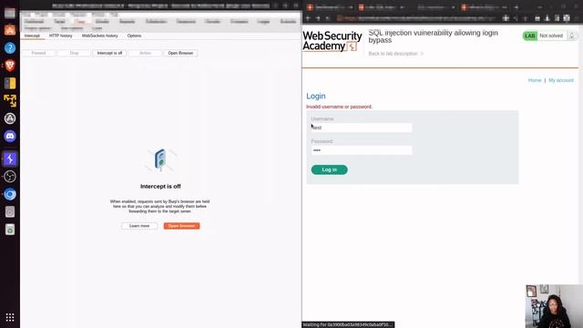 Web Academy | SQL Injection Vulnerability Allowing Login Bypass смотреть онлайн