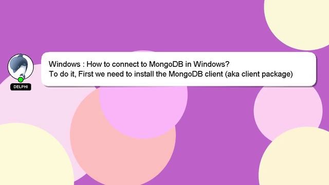 Windows : How to connect to MongoDB in Windows? смотреть онлайн