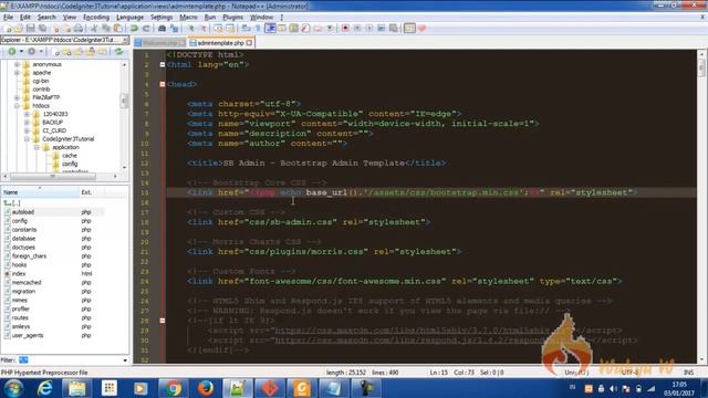 CodeIgniter Tutorial : Bootstrap Template Integration - Part 1 смотреть онлайн