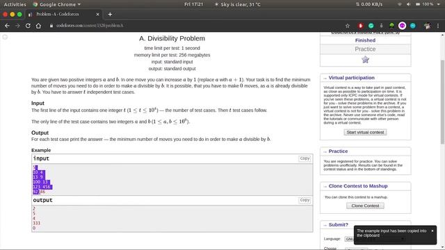 Codeforces Round 629 (Div.3) - Divisibility Problem Solution. смотреть онлайн