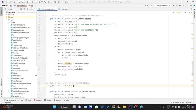 Java Tutorial - Delete at the beginning in Singly Linked List смотреть онлайн