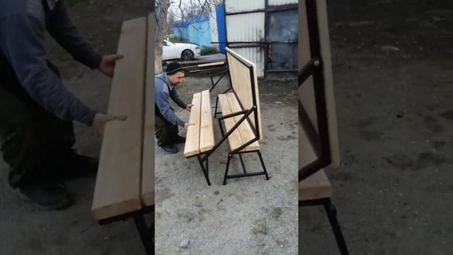 стол со скамейкой + лавочка "трансформер" смотреть онлайн