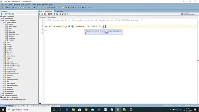 SQL Query to Find the Joining date of Employee in YYYY-MON-DD format ? смотреть онлайн