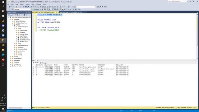 ROLLBACK, COMMIT y vista de Archivos LOG en SQL SERVER смотреть онлайн