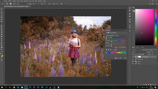 Cambiar Color en Photoshop y efecto otoño | retoque fotográfico смотреть онлайн