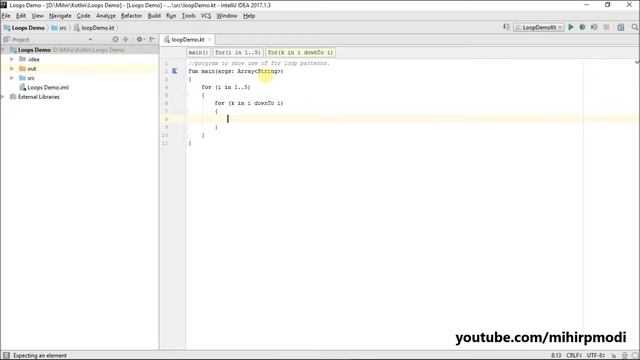 #79 Kotlin Tutorial | 16. For loop Patterns Program смотреть онлайн