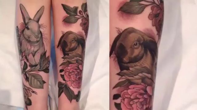 Amazing Rabbit Tattoos Designs For Women | Cute Bunny Rabbit Tattoo Design For Girls | Rabbit Tatto смотреть онлайн