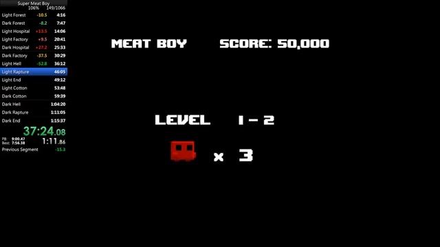 Super Meat Boy 106% Speedrun in 1:14:17 смотреть онлайн
