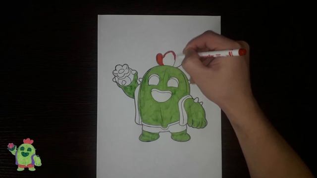 Раскраска Спайка из Бравл Старс / Coloring Spike Brawl Stars / Как раскрасить Спайка Браво Старс смотреть онлайн