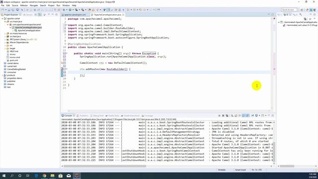 Apache camel basics, spring boot app смотреть онлайн