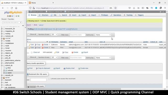 #36 Switch schools | Student management system in PHP | OOP MVC | Quick programming tutorial смотреть онлайн