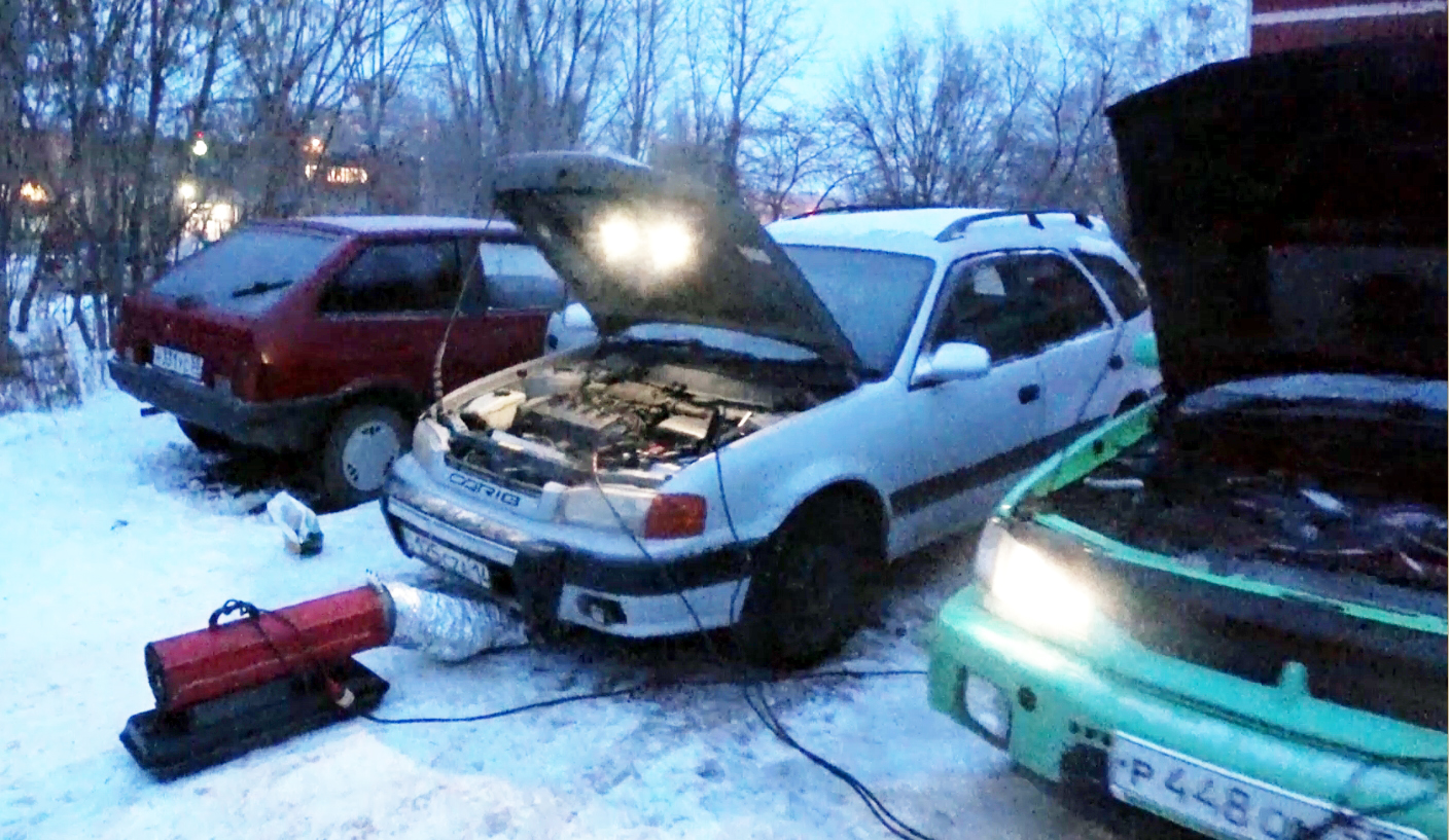 Отогреваю Toyota Carib с Казахстана.mp4 смотреть онлайн