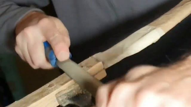 Первая попытка сделать рукоять ножа. По традициям предков. смотреть онлайн