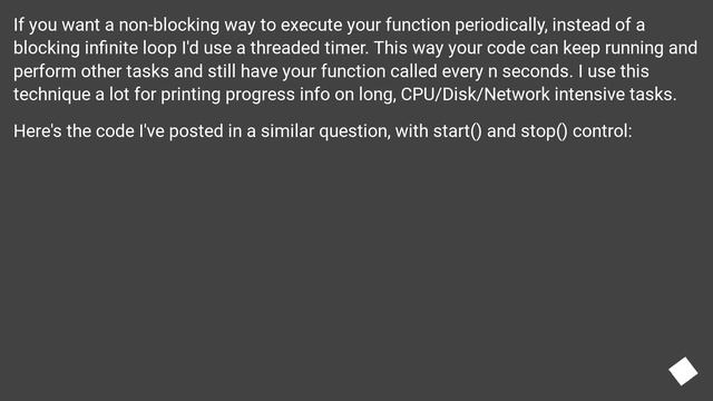 What is the best way to repeatedly execute a function every x seconds? смотреть онлайн