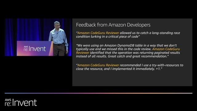 AWS re:Invent 2019: [NEW LAUNCH!] Introduction to Amazon CodeGuru (DOP211) смотреть онлайн