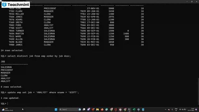 Oracle SQL Practice Program Part - 1 смотреть онлайн