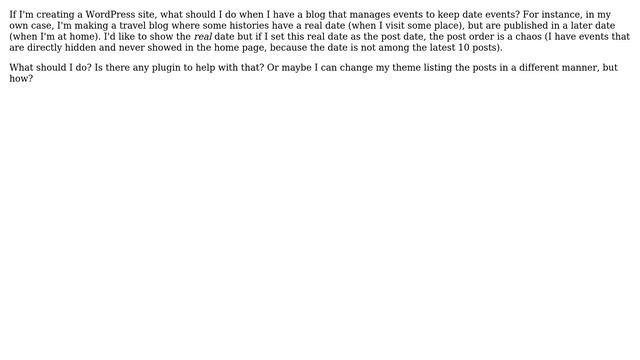 Wordpress: Post date vs. event date in Wordpress смотреть онлайн