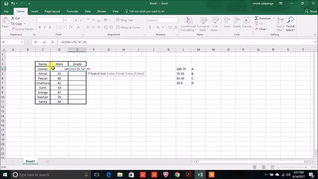 Excel If Function In Sinhala - Excel for Beginners - Excel සිංහලෙන් ඉගෙන ගනිමු смотреть онлайн