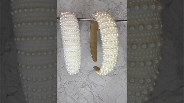 Hairband headband, обруч для волос белый молочный, ободок бусинки жемчуг hairstyle, прически зачіск смотреть онлайн