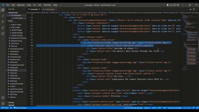 eShop 07 | Develop a Carousel for the Home page using Bootstrap and Js смотреть онлайн