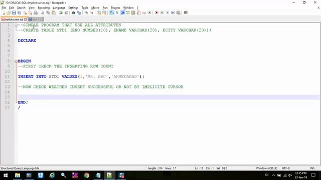 PL/SQL: IMPLICIT CURSOR смотреть онлайн