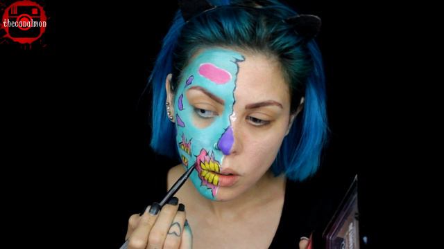 ZOMBIE POP ART MAKEUP TUTORIAL @thecanalmon смотреть онлайн