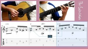 The Entertainer / Scott Joplin (Easy Guitar) [Notation + TAB]