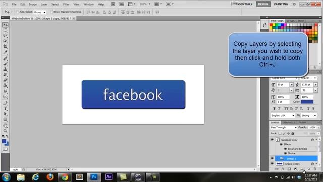 Rollover Button For Website Tutorial Adobe Photoshop CS4-CS6 смотреть онлайн