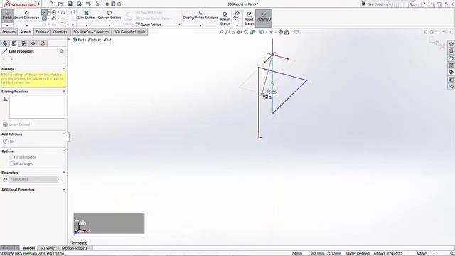 Solidworks 3D Sketch Change Plane Tutorial смотреть онлайн