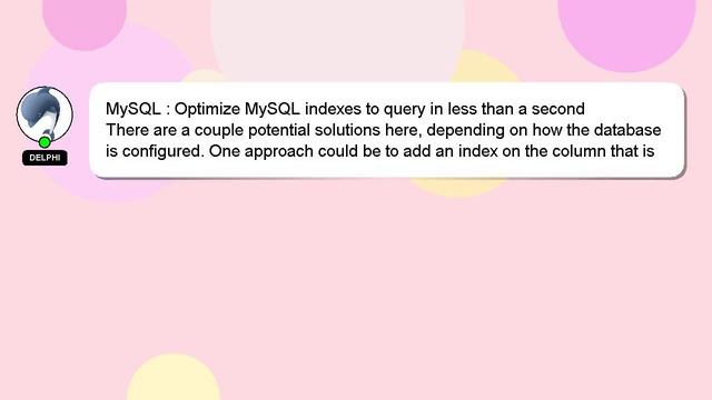 MySQL : Optimize MySQL indexes to query in less than a second смотреть онлайн